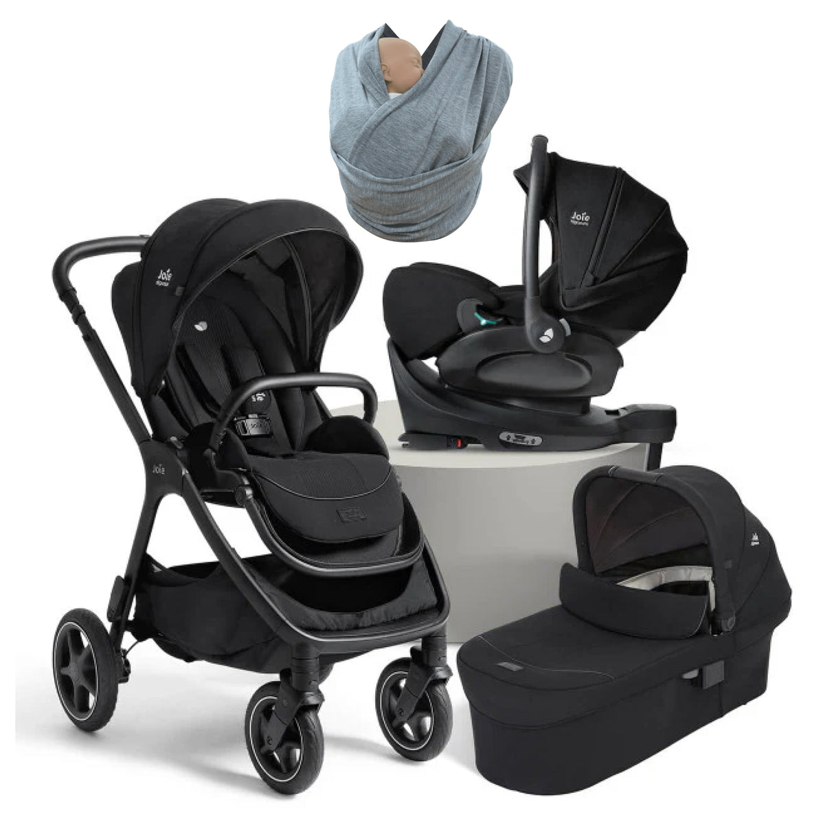 Joie Finiti Flex Travel Ready Bundle with i-Level Pro Car Seat and ISOFIX Base - Eclipse