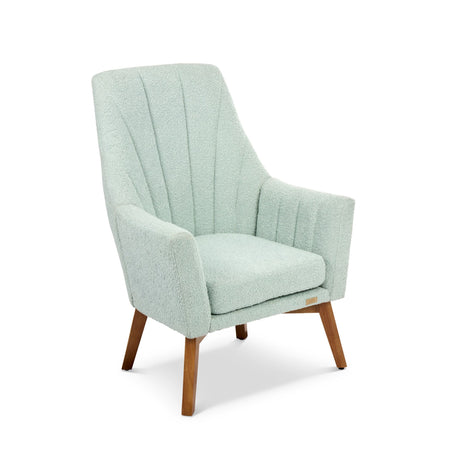 Tutti Bambini Jonah Luxe Rocking Chair and Foot Stool - Boucle Ocean Stone