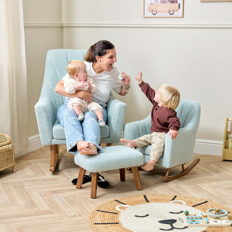 Tutti Bambini Jonah Mini Me Children's Rocking Chair - Boucle Ocean Stone