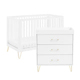Babymore Kimi Acrylic 2 Piece Nursery Furniture Set with Cot Bed and Dresser