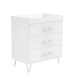 Babymore Kimi Acrylic 3 Piece Nursery Furniture Set with Cot Bed, Dresser and Wardrobe