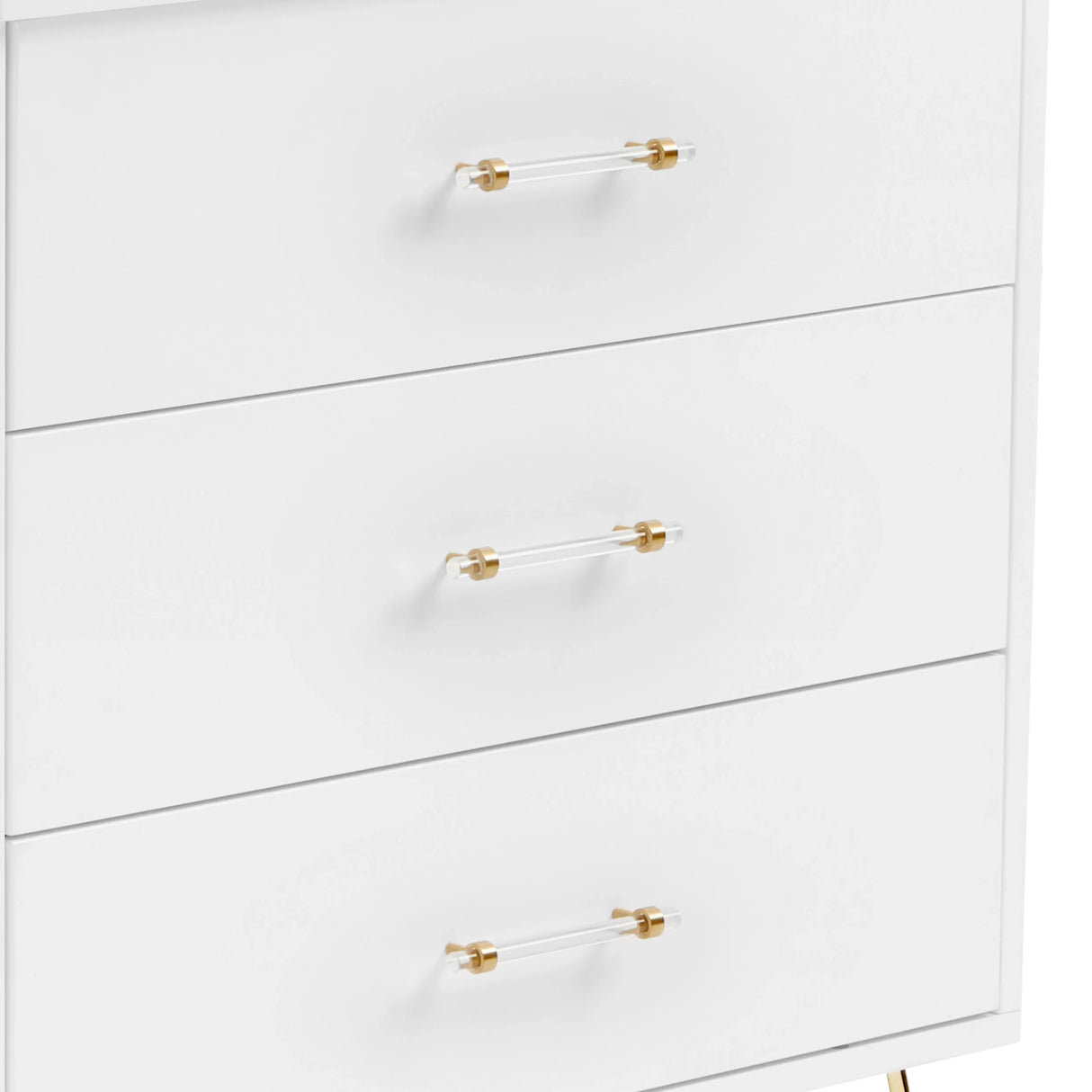 Babymore Kimi Acrylic 3 Piece Nursery Furniture Set with Cot Bed, Dresser and Wardrobe