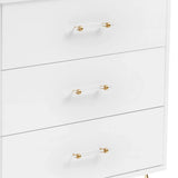 Babymore Kimi Acrylic 3 Piece Nursery Furniture Set with Cot Bed, Dresser and Wardrobe