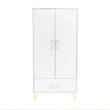 Babymore Kimi Acrylic 3 Piece Nursery Furniture Set with Cot Bed, Dresser and Wardrobe