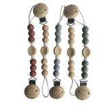 Chewies Silicone Leaf Pacifier Teething Clip - Pale Pink/Beige