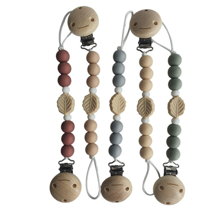 Chewies Silicone Leaf Pacifier Teething Clip - Sage