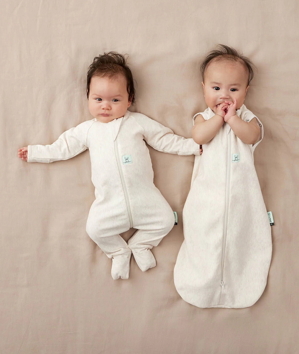 ergoPouch Organic All Year Swaddle Sleeping Bag | 1.0 Tog | 0-3 Months - Oatmeal
