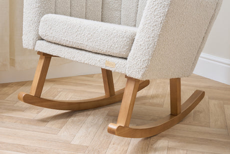Tutti Bambini Jonah Luxe Rocking Chair and Foot Stool - Boucle Mushroom