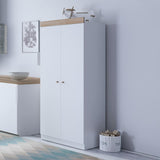 Little Acorns Burlington Double Nursery Wardrobe – White / Oak