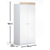 Little Acorns Burlington Double Nursery Wardrobe – White / Oak