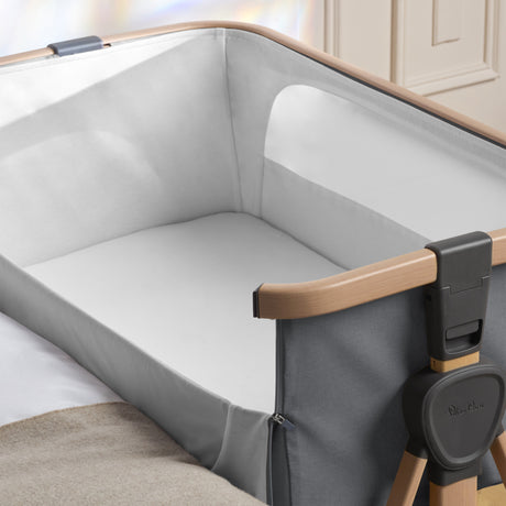 Silver Cross Lunar Bedside Crib - Grey