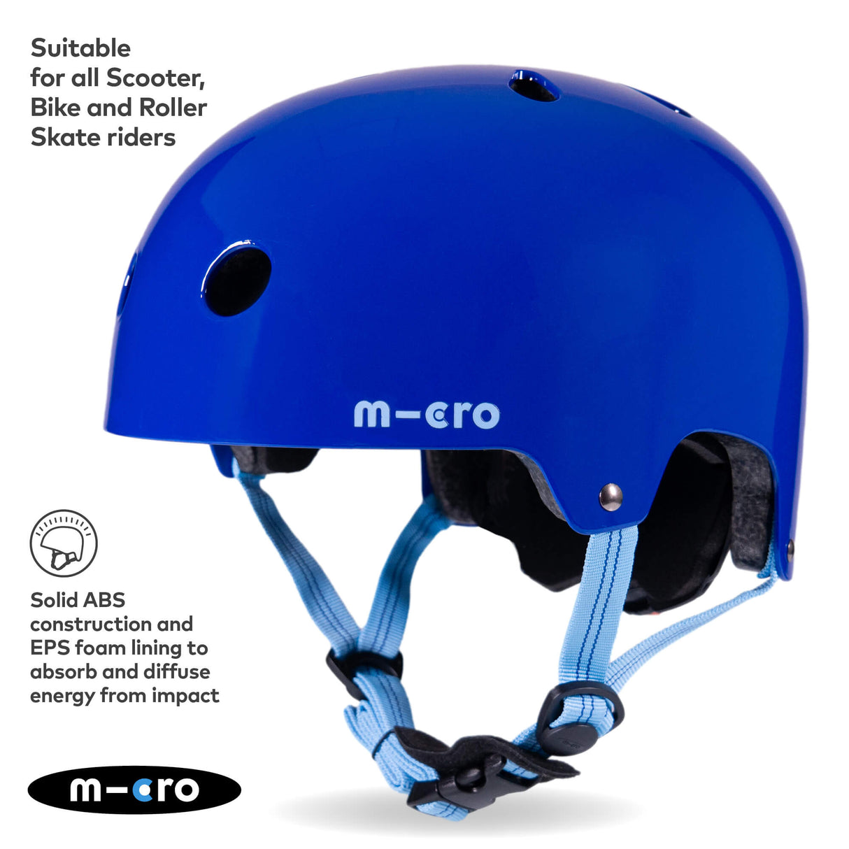 Micro Scooters Children's Glossy Helmet | Small - Blue