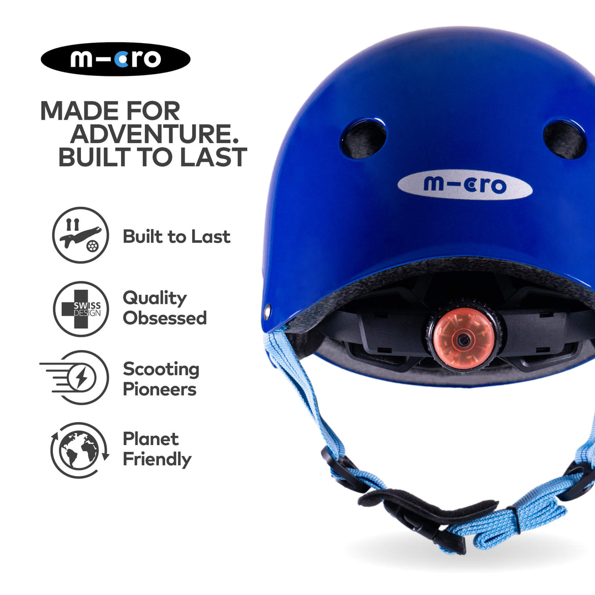 Micro Scooters Children's Glossy Helmet | Small - Blue