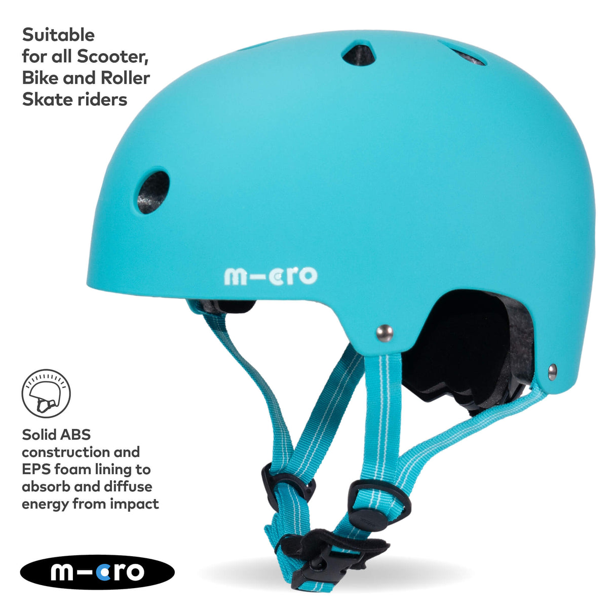 Micro Scooters Children's Matt Helmet | Medium - Aqua