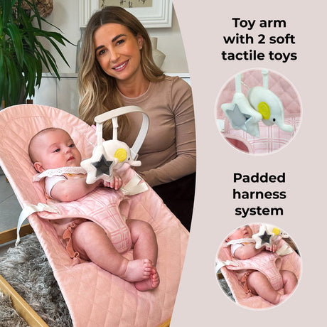 My Babiie Baby Bouncer - Pink Plaid