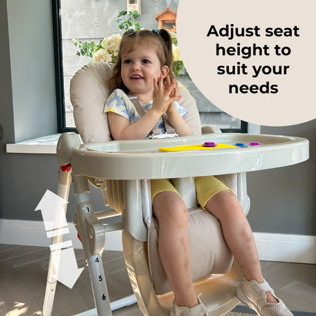 My Babiie MBHC8 Billie Faiers Premium Highchair - Oatmeal Herringbone
