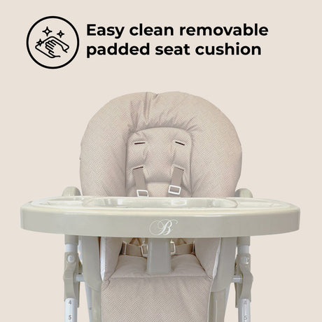 My Babiie MBHC8 Billie Faiers Premium Highchair - Oatmeal Herringbone