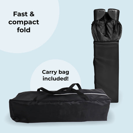 My Babiie Quilted Travel Cot - Black