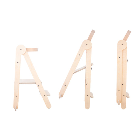 MamaToyz Folding Learning Tower - Natural Beech Wood Montessori Child Safety Platform