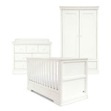 Mamas & Papas Oxford 3 Piece Nursery Furniture Set with Cot Bed, Dresser and Wardrobe - White