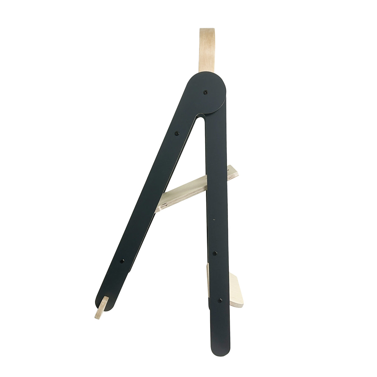 MamaToyz Folding Learning Tower Natural Beech Wood Montessori Child Safety Platform - Dark Grey / Natural