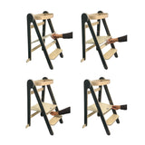 MamaToyz Folding Learning Tower Natural Beech Wood Montessori Child Safety Platform - Dark Grey / Natural