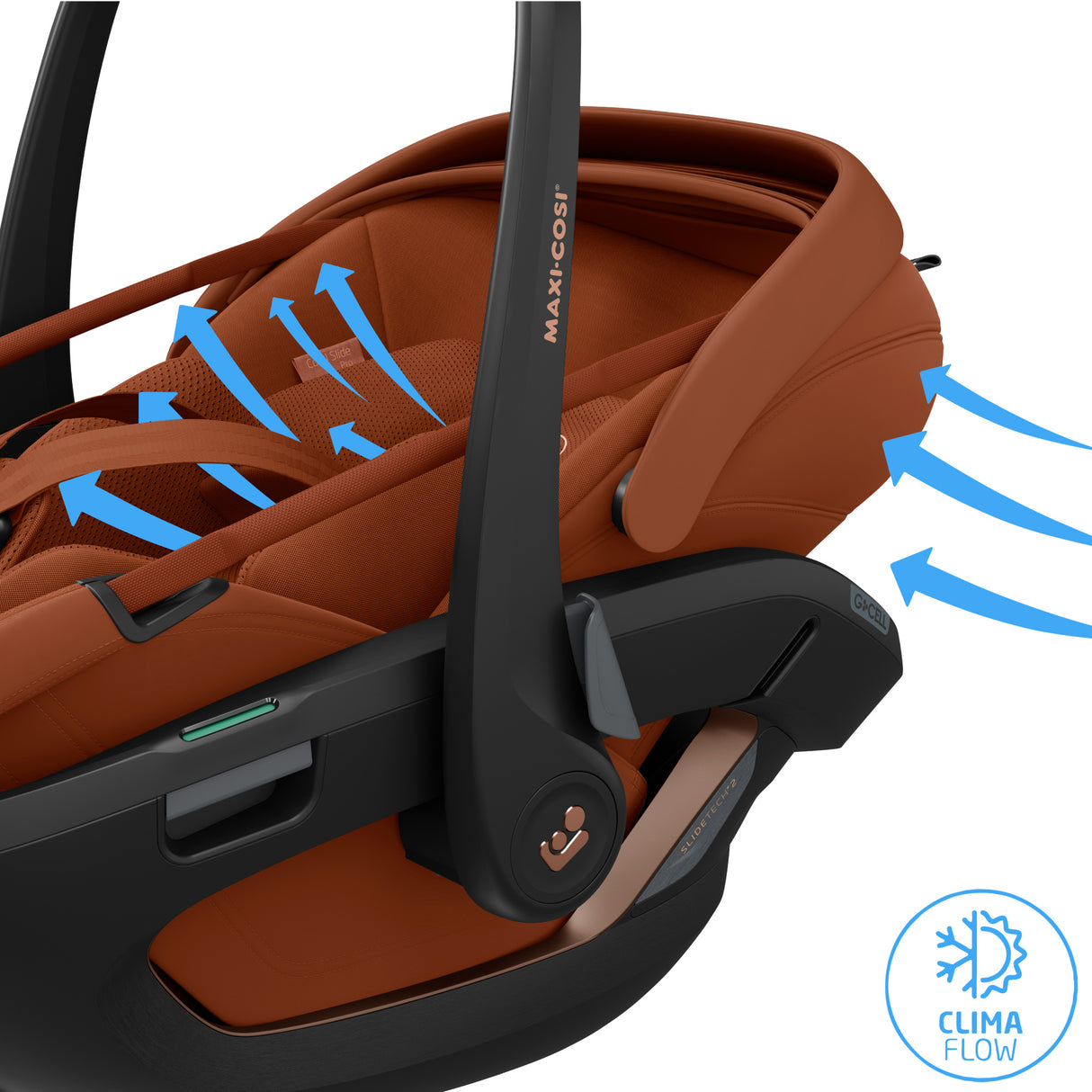 Maxi Cosi Coral Slide Pro Infant Car Seat & FamilyFix Slide Pro ISOFIX Base - Copper Terra
