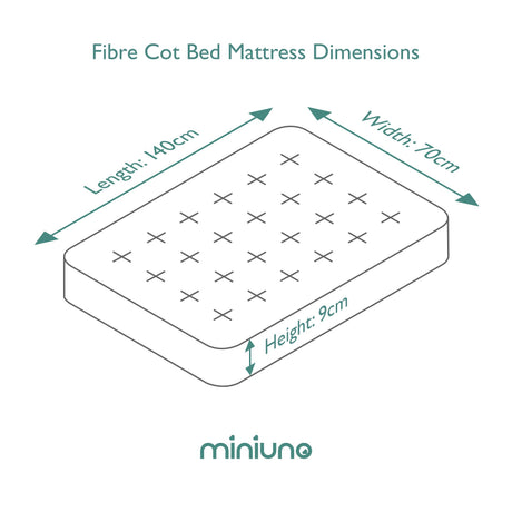 Miniuno Fibre Cot Bed Mattress - 70x140cm