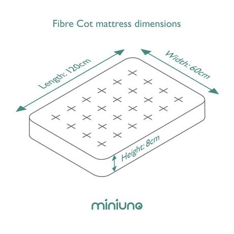 Miniuno Fibre Cot Mattress - 60x120cm
