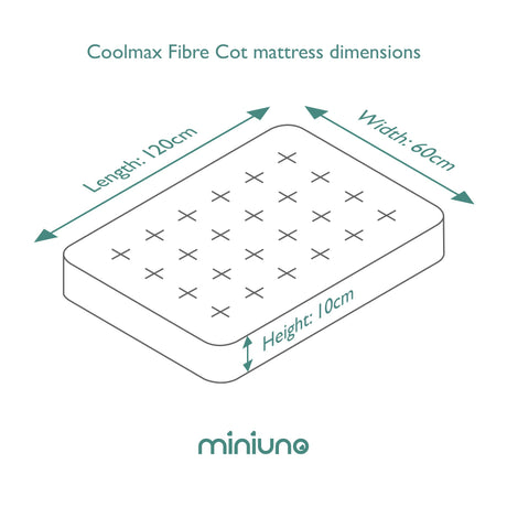 Miniuno Coolmax Fibre Cot Mattress - 60x120cm