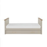 Babymore Mira 2 Piece Nursery Furniture Set with Cot Bed, Under Drawer and Dresser - Cashmere / Warm Oak