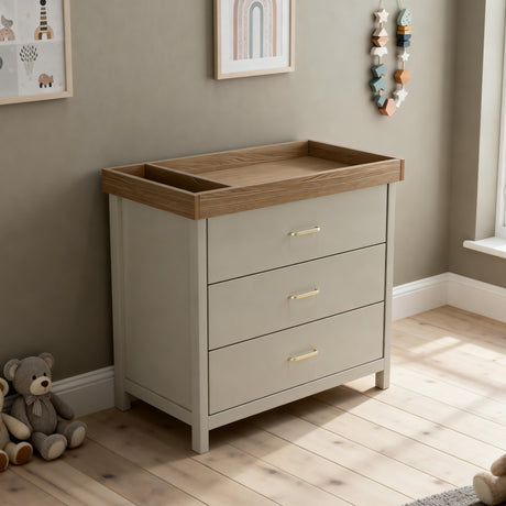 Babymore Mira Chest Changer / Dresser - Cashmere / Warm Oak