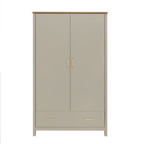 Babymore Mira 2 Piece Nursery Furniture Set with Cot Bed, Under Drawer and Dresser - Cashmere / Warm Oak