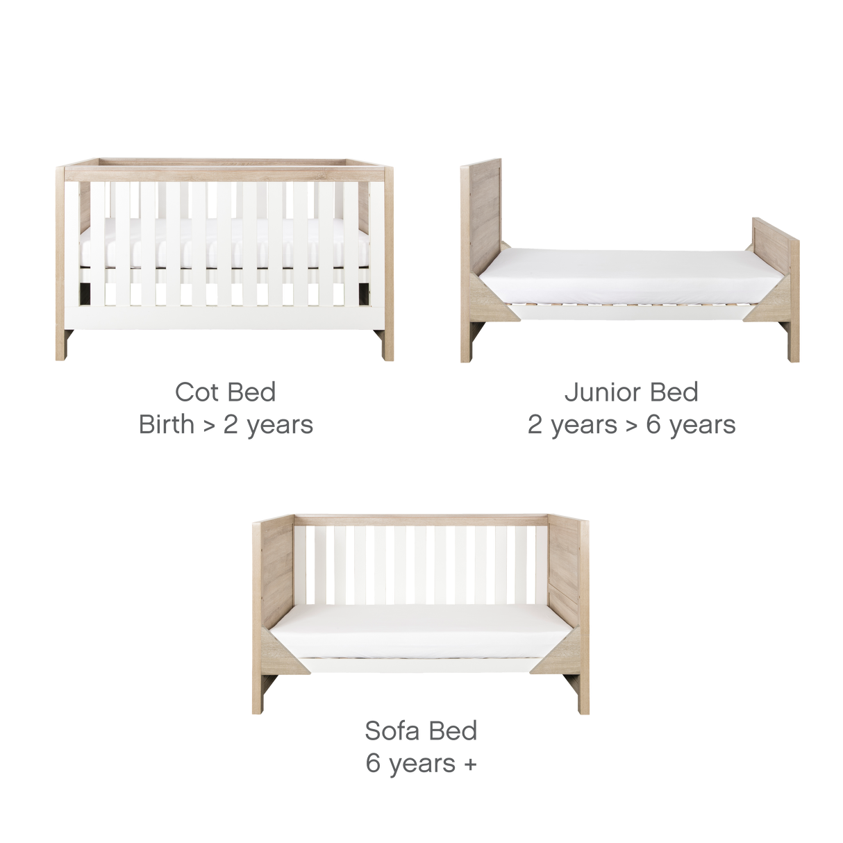 Tutti Bambini Modena Cot Bed - White & Oak