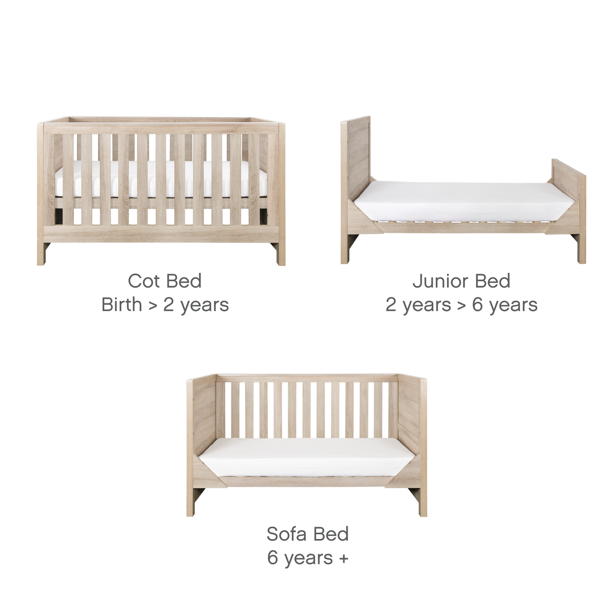 Tutti Bambini Modena 2 Piece Nursery Furniture Set with Cot Bed & Dresser - Oak