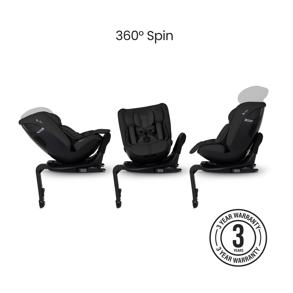 Silver Cross Motion 3 All Size 360 Car Seat - Iconic Black