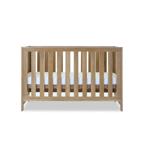 Obaby Nika 3 Piece Nursery Furniture Set with Cot Bed, Dresser and Wardrobe - Oak