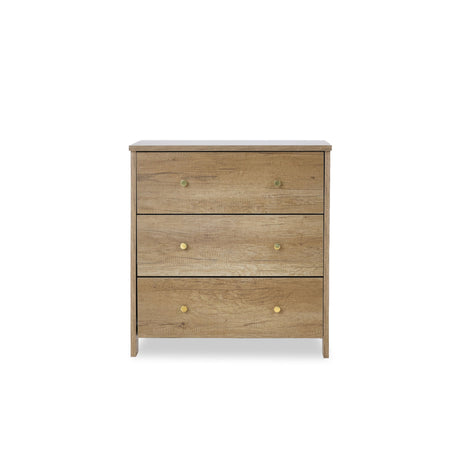 Obaby Nika 3 Piece Nursery Furniture Set with Cot Bed, Dresser and Wardrobe - Oak