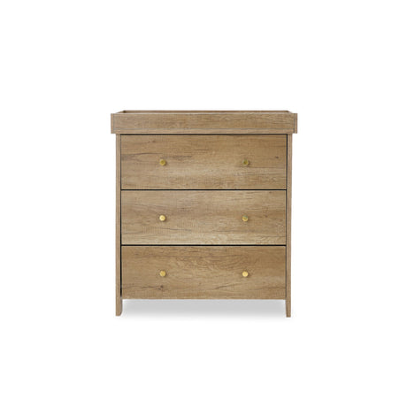 Obaby Nika 3 Piece Nursery Furniture Set with Cot Bed, Dresser and Wardrobe - Oak