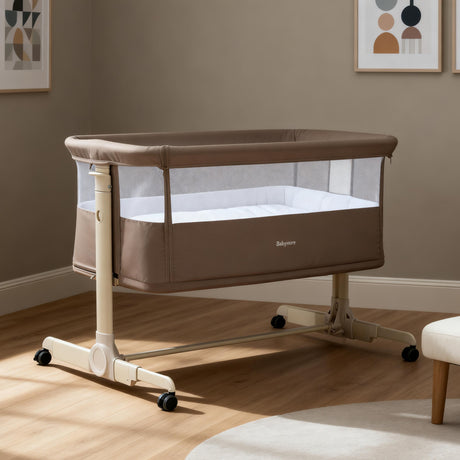 Babymore Neera Bedside Crib - Mocha