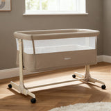 Babymore Neera Bedside Crib - Khaki