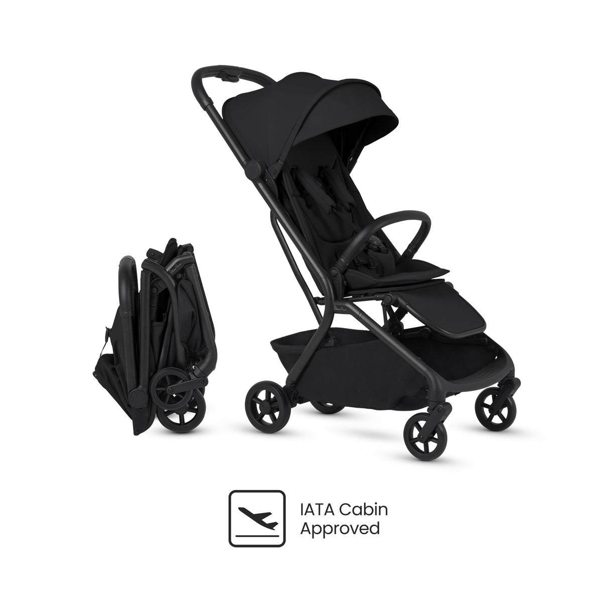 Silver Cross Nia Travel System with Glide 360 Plus Car Seat & ISOFIX Base - Onyx