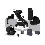Silver Cross Nia Travel System with Glide 360 Plus Car Seat, ISOFIX Base & Accessories - Onyx