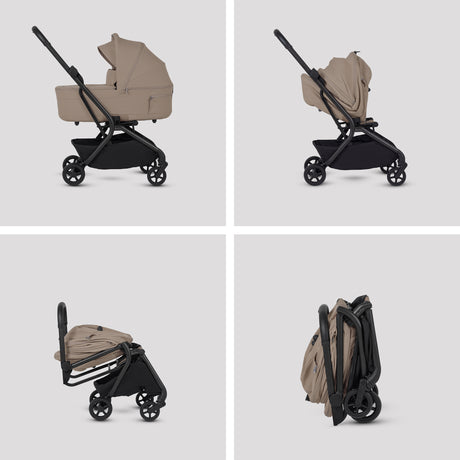 Silver Cross Nia Travel System with Glide 360 Plus Car Seat, ISOFIX Base & Accessories - Champagne