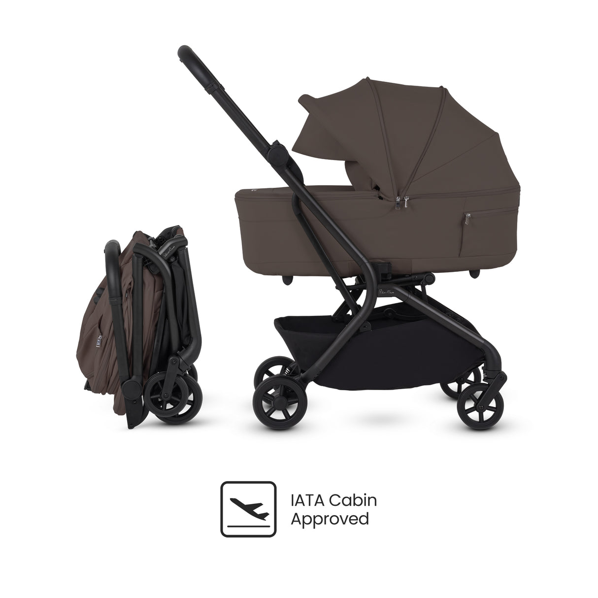 Silver Cross Nia Travel System with Glide 360 Plus Car Seat & ISOFIX Base - Chocolate