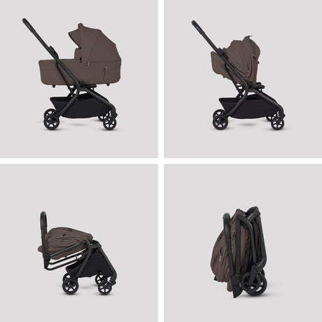 Silver Cross Nia Travel System with Glide 360 Plus Car Seat, ISOFIX Base & Accessories - Chocolate