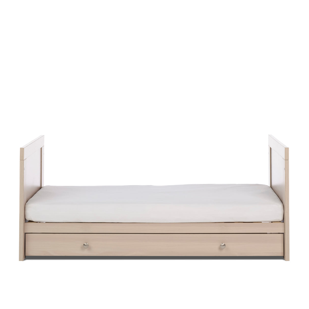 Obaby Nika 2 Piece Nursery Furniture Set with Cot Bed, Under Drawer and Dresser - Aspen