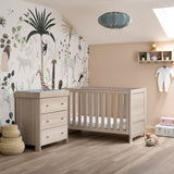Obaby Nika 2 Piece Furniture Set with Cotbed and Dresser/Changing Unit - Aspen