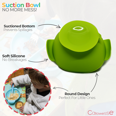 Callowesse Silicone Suction Bowl - Green