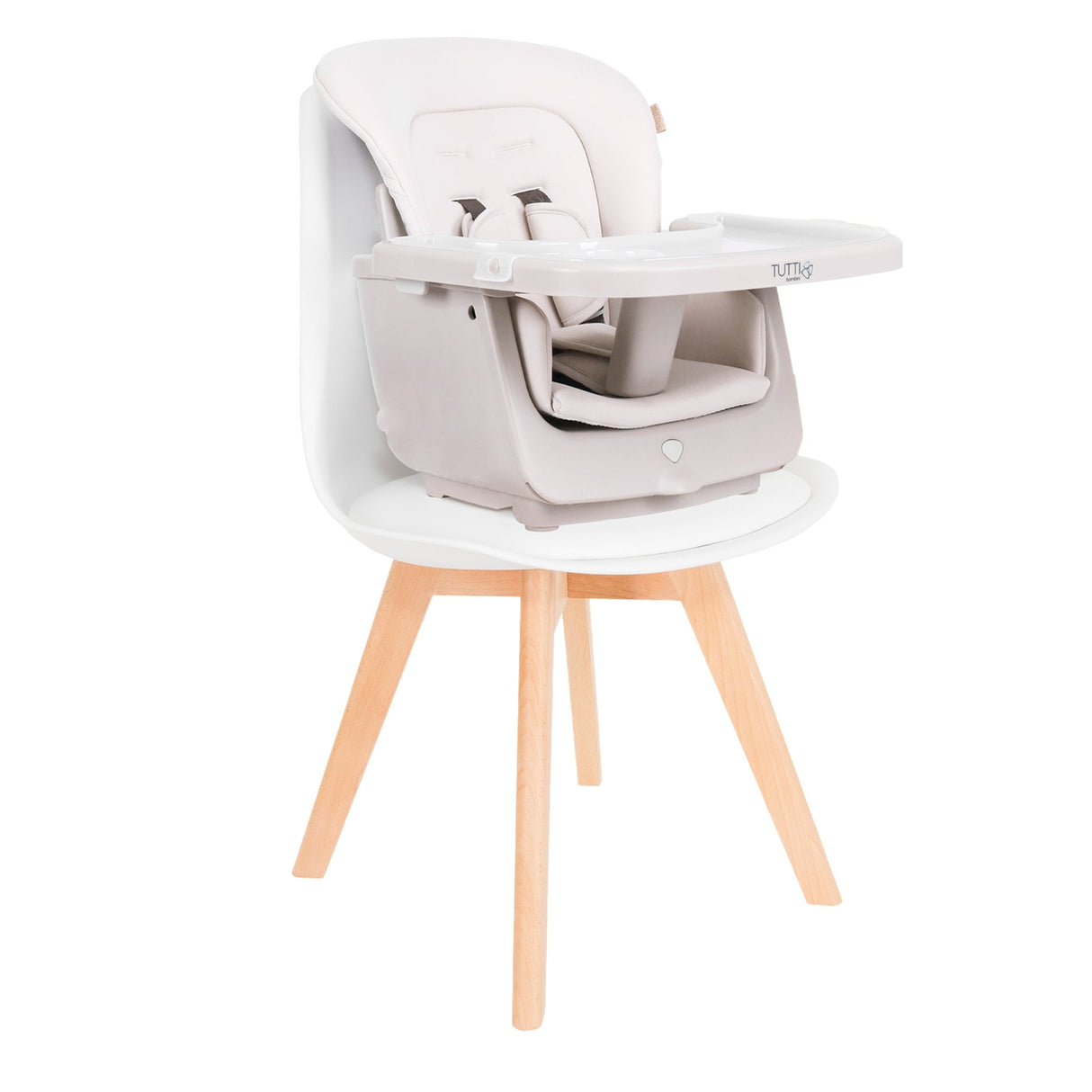 Tutti Bambini Nova Evolutionary 7-in-1 Highchair – Ecru & Scandinavian Walnut